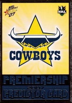 2007 Select NRL Invincible - Premiership Predictors #P09 North Queensland Cowboys Front